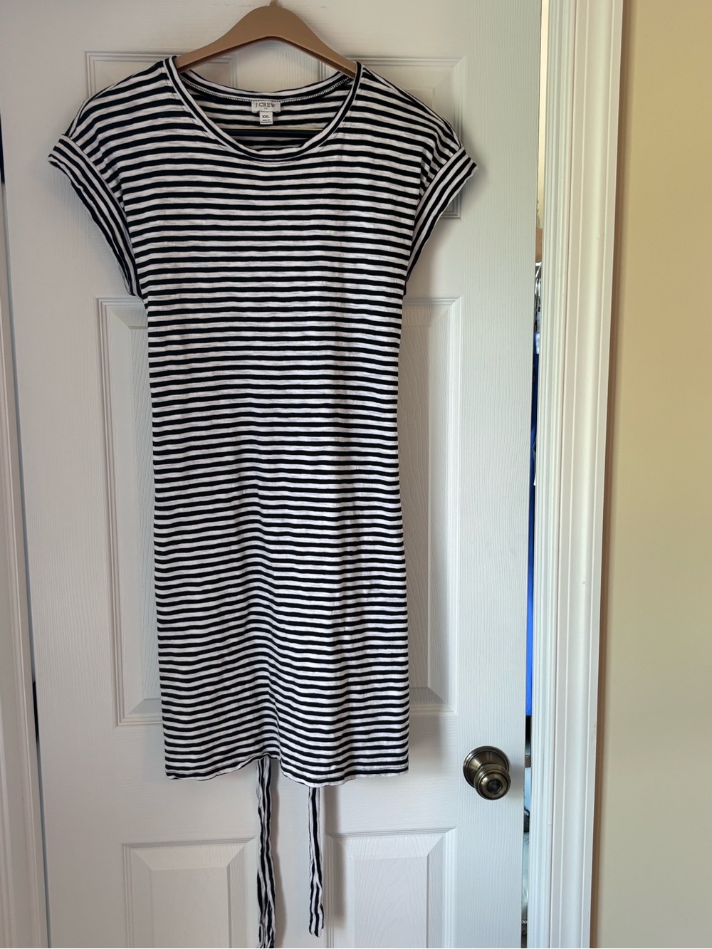J. Crew Black and White Striped Mini Dress